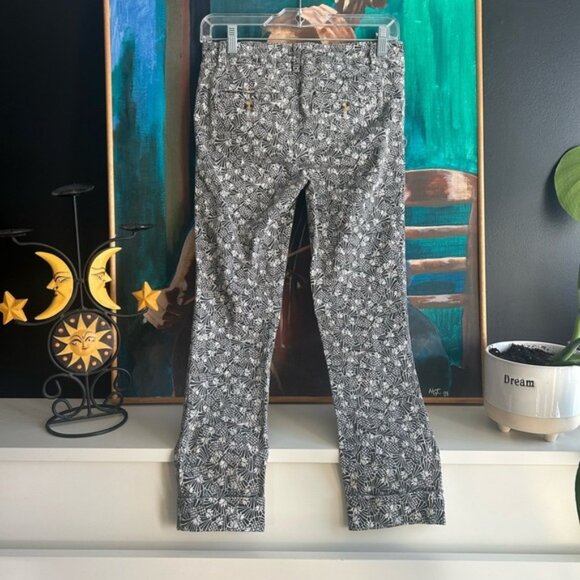Anthropologie Gray and White Flare Jeans with Leopard Print - Picture 6 of 15